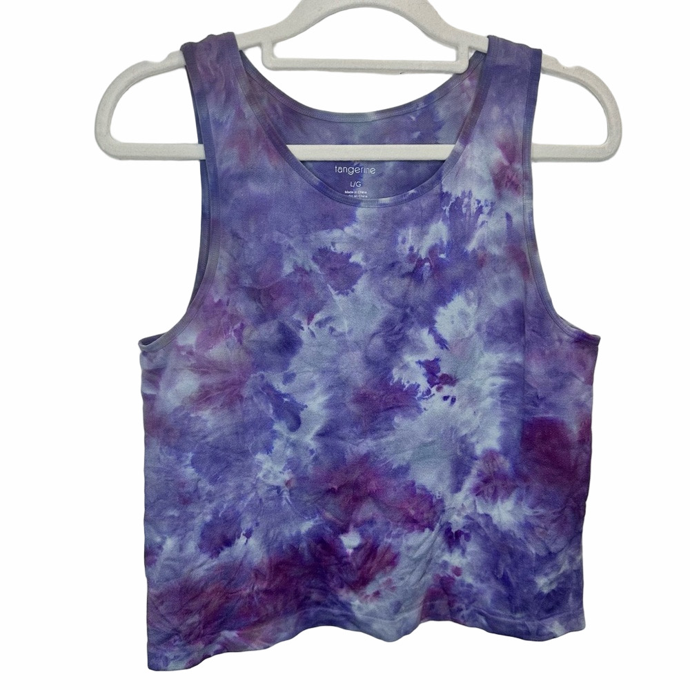Tangerine Purple Crop Tank Size Large